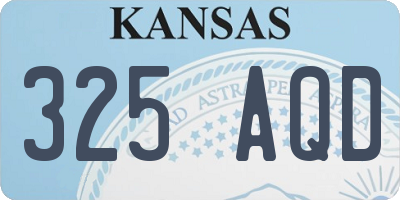 KS license plate 325AQD