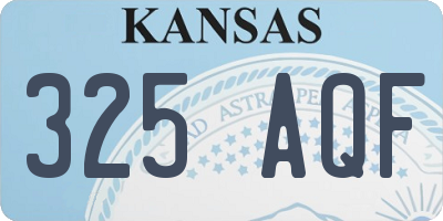 KS license plate 325AQF