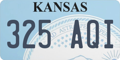 KS license plate 325AQI