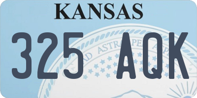 KS license plate 325AQK