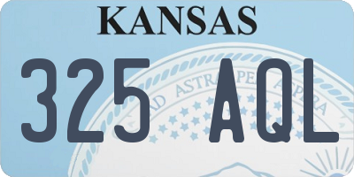KS license plate 325AQL