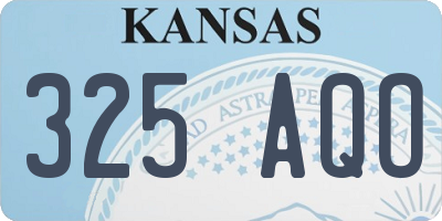 KS license plate 325AQO