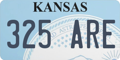 KS license plate 325ARE