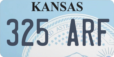 KS license plate 325ARF