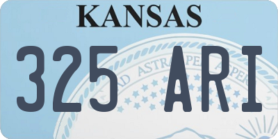 KS license plate 325ARI