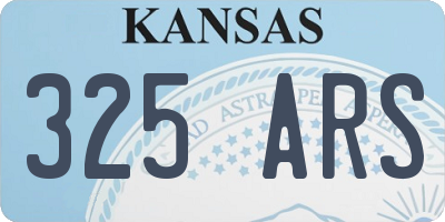 KS license plate 325ARS