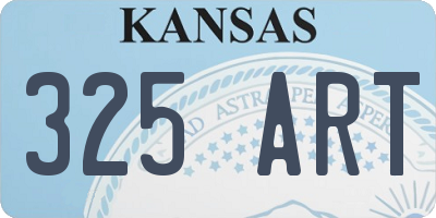 KS license plate 325ART