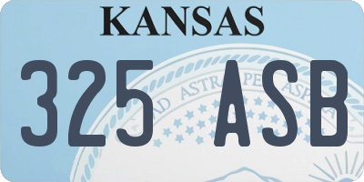 KS license plate 325ASB