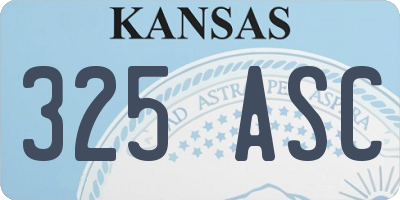 KS license plate 325ASC