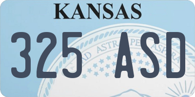 KS license plate 325ASD