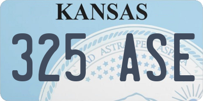 KS license plate 325ASE