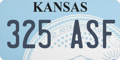 KS license plate 325ASF