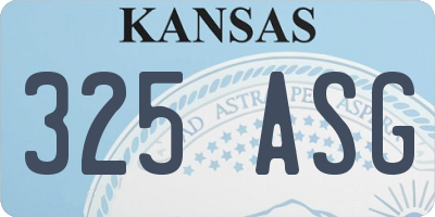 KS license plate 325ASG