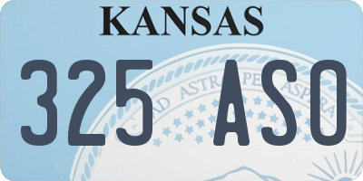 KS license plate 325ASO