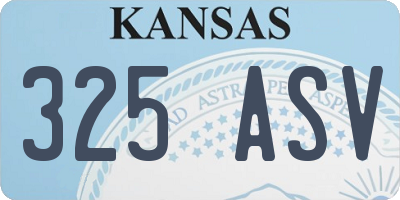 KS license plate 325ASV