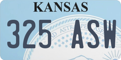 KS license plate 325ASW