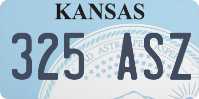 KS license plate 325ASZ