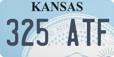 KS license plate 325ATF