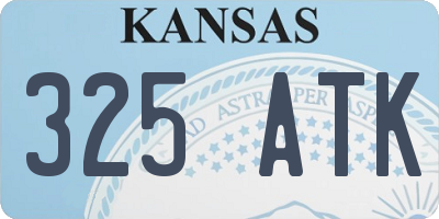KS license plate 325ATK