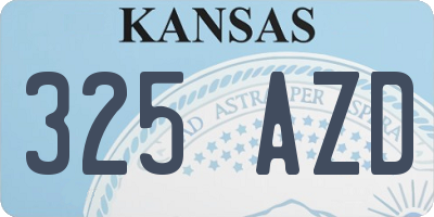 KS license plate 325AZD