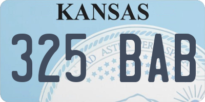 KS license plate 325BAB