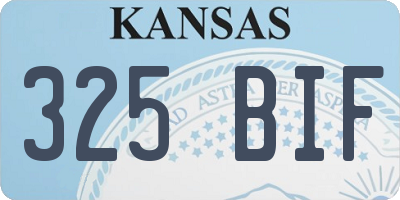 KS license plate 325BIF