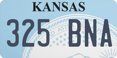 KS license plate 325BNA
