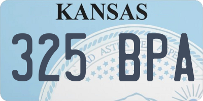 KS license plate 325BPA