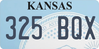 KS license plate 325BQX