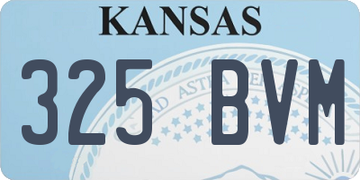 KS license plate 325BVM