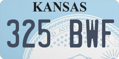 KS license plate 325BWF