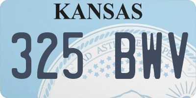 KS license plate 325BWV