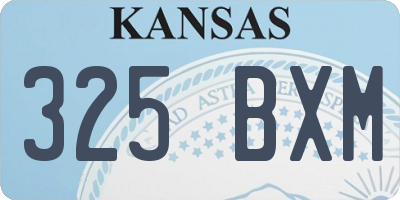 KS license plate 325BXM