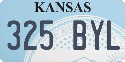 KS license plate 325BYL