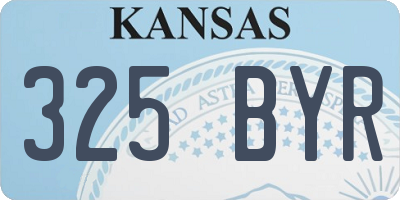 KS license plate 325BYR