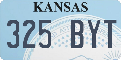 KS license plate 325BYT
