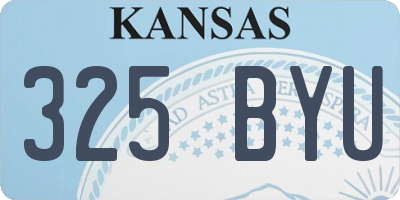 KS license plate 325BYU