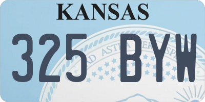 KS license plate 325BYW