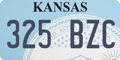 KS license plate 325BZC