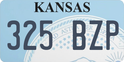 KS license plate 325BZP