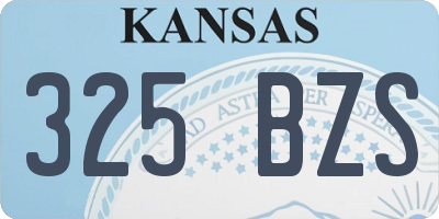 KS license plate 325BZS