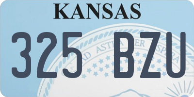 KS license plate 325BZU