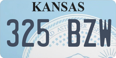 KS license plate 325BZW