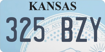 KS license plate 325BZY