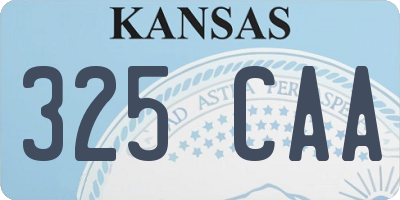KS license plate 325CAA