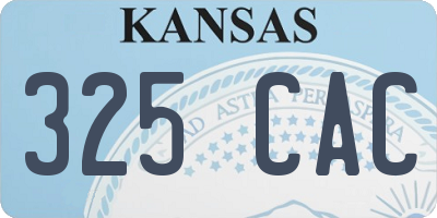 KS license plate 325CAC