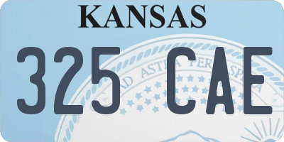 KS license plate 325CAE