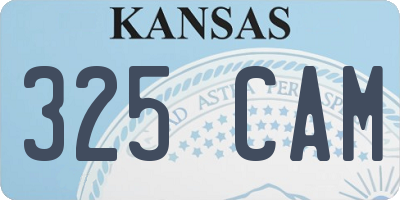 KS license plate 325CAM