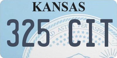 KS license plate 325CIT