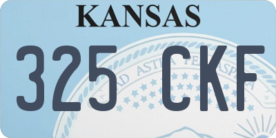 KS license plate 325CKF
